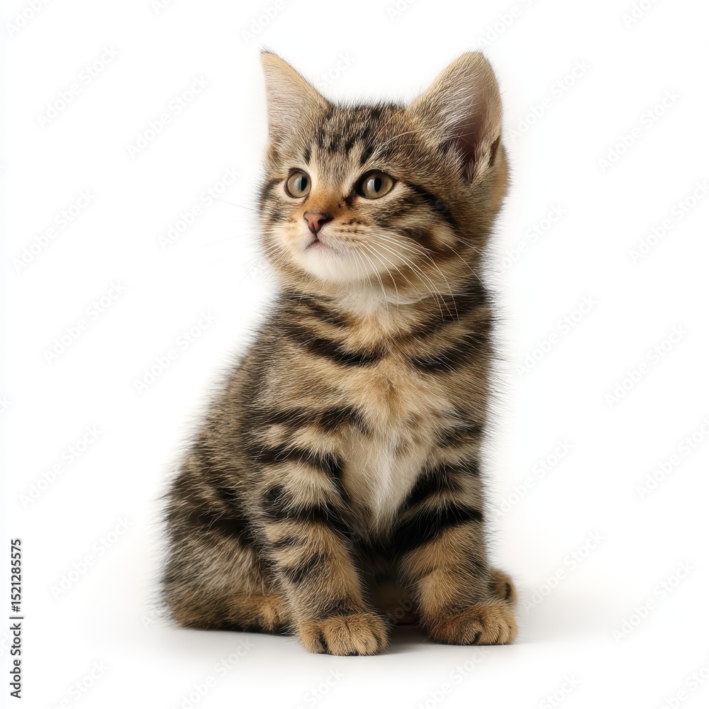 Obraz premium Tabby kitten isolated on clean white background