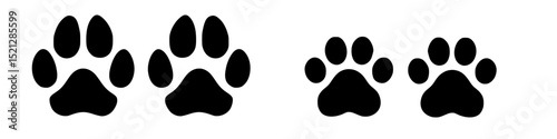 cat and dog paw prints vector icon
