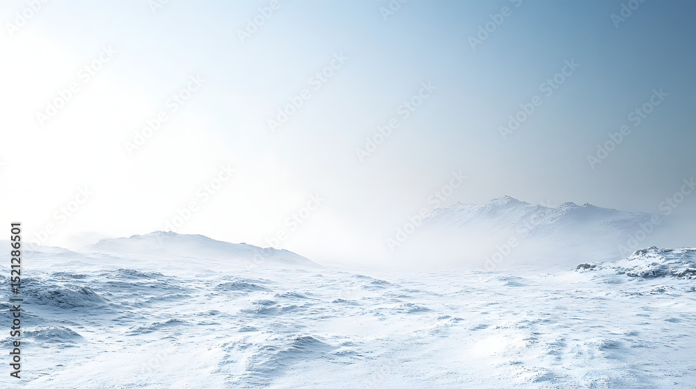 Fototapeta premium Breathtaking winter landscape remote mountains photography snowy environment wide angle view serene nature