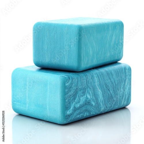 Yoga block isolated on clean white background