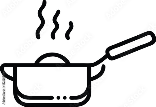 Stock pot cooking vector icon illustration design element for food preparation and kitchen use