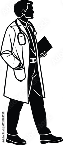Stylish Doctor Figure Design Perfect for Medical Branding and Healthcare Logos