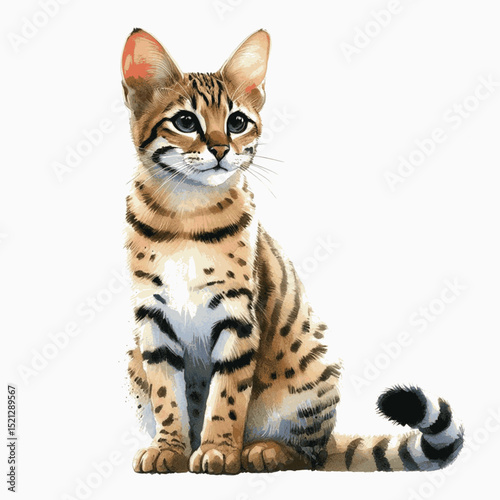 Savanna Dreaming Cat Savannah isolated watercolor vector illustration svg
