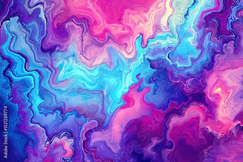 A vibrant abstract background with fluid gradient swirls in blue and pink tones
