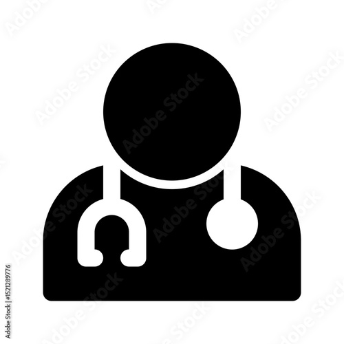 Doctor glyph icon. Great for medical apps, clinics, or signage UI.
