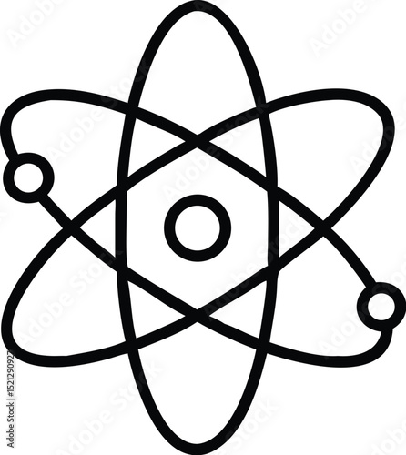 Atom symbol science icon vector illustration representing atomic structure and physics concept