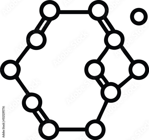 Molecular structure diagram vector illustration for science and chemistry education uses