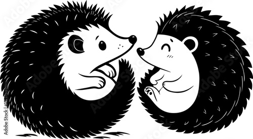 Adorable Hedgehog Silhouette - Cute Wildlife and Nature