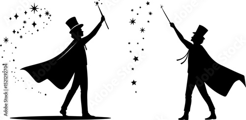 Magical Magician Silhouette - Illusion and Wonder