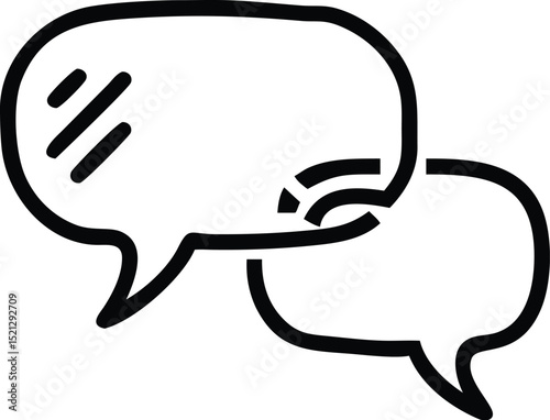 Vector conversation bubbles icon for communication chat and discussion message graphic design element