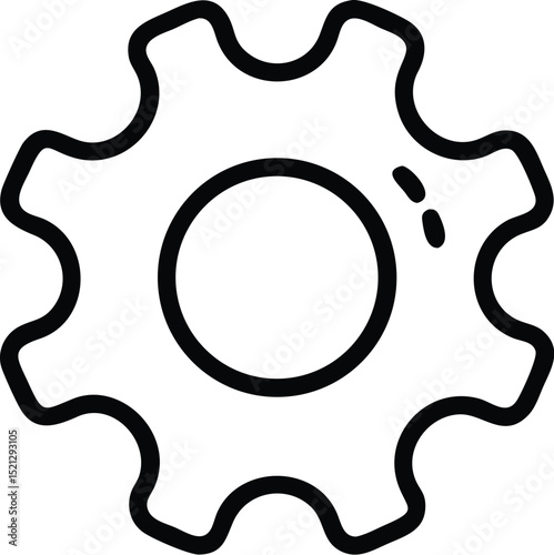 Gear cog icon vector illustration for settings options and preferences mechanical design concept