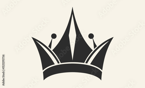 Crown silhouette icon, royal crown vector, simple crown symbol, black crown design