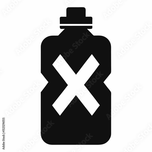 No liquids allowed simple black icon illustration