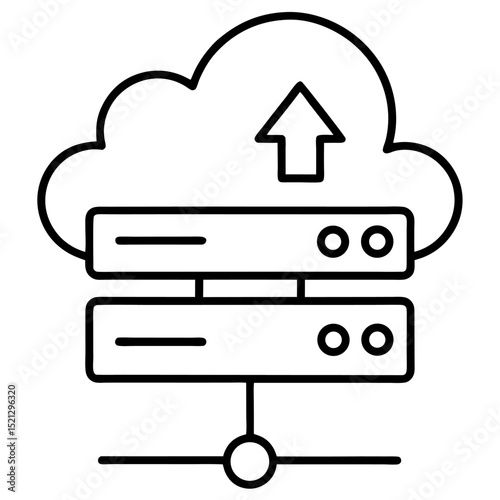 Cloud server upload data storage network technology icon, cloud, server, upload, data, storage
