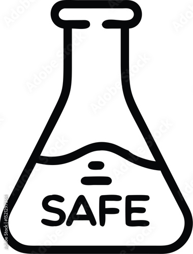 Safe chemistry lab flask vector illustration for science experiments and research analysis symbol