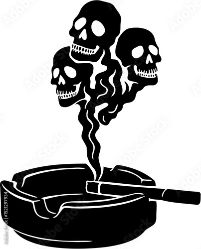 vector illustration of cigarettes killing you, isolated on white