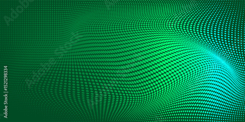 Retro Green Halftone Pop Art Background