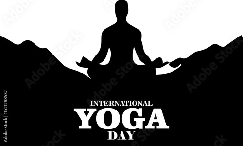 International yoga day vector illustration and international yoga day logo design with white background