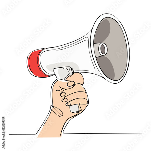 hand with megaphone