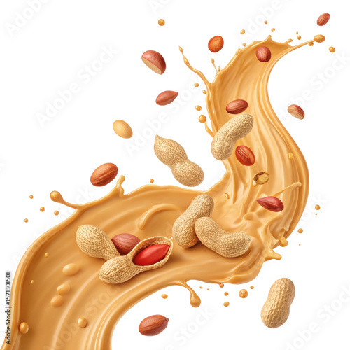 Peanut butter on a transparent background.