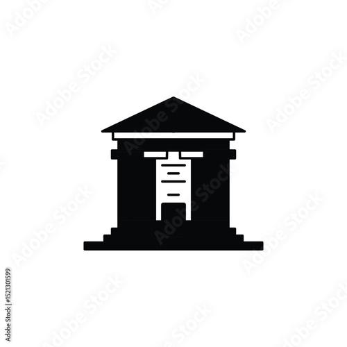 Courthouse  logo icon illustration flat