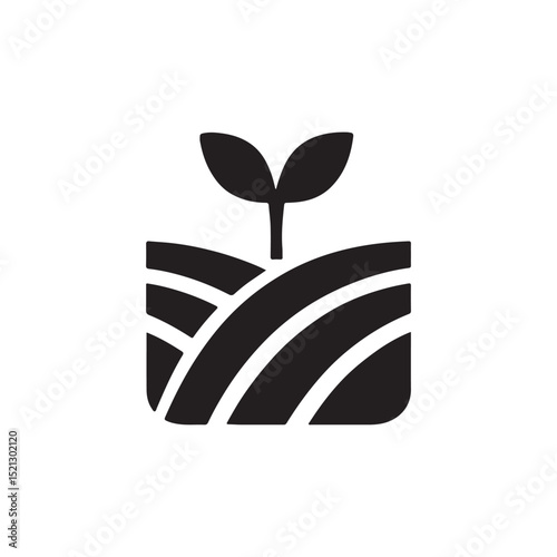 FurrowEdge icon silhouette vector with white background