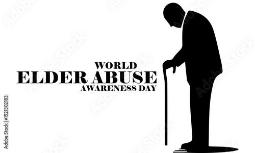 illustration world elder abuse awareness day logo icon, vector graphic of world elder abuse awareness day with white background