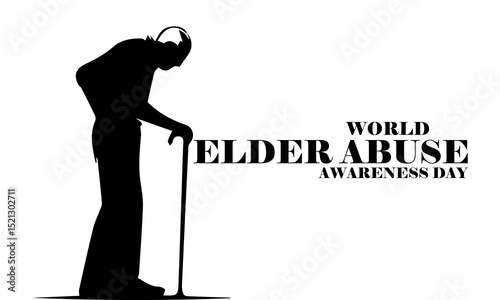 illustration world elder abuse awareness day logo icon, vector graphic of world elder abuse awareness day with white background