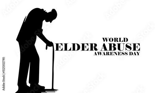 illustration world elder abuse awareness day logo icon, vector graphic of world elder abuse awareness day with white background
