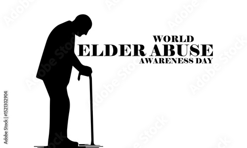illustration world elder abuse awareness day logo icon, vector graphic of world elder abuse awareness day with white background