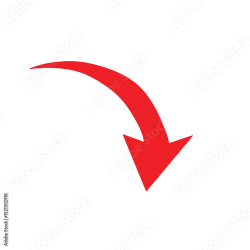Red down arrow