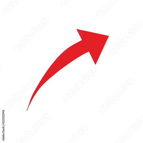 Red pointing apward arrow