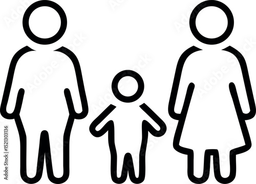 Global Family Diversity Silhouette icon vector art