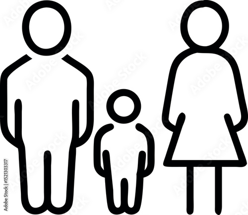 Global Family Diversity Silhouette icon vector art