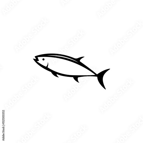 Elegant Line Art Illustration of a Fish Aquatic Life Design