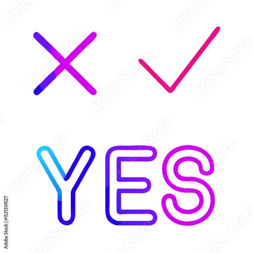 Yes or No Neon Sign Graphic