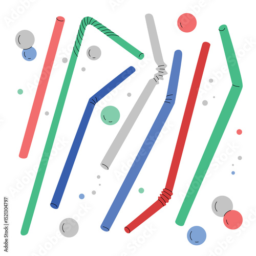 Cocktail Straw And Bubbles Set