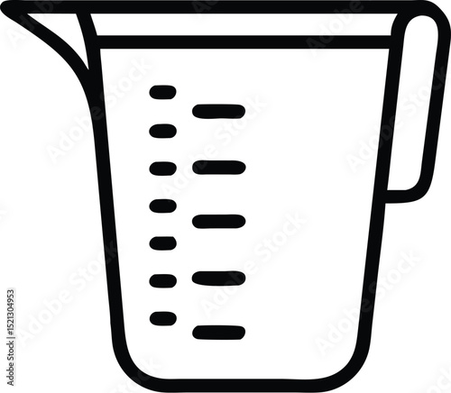 Measuring cup vector illustration for baking cooking kitchen volumetric cup kitchenware design 92 char