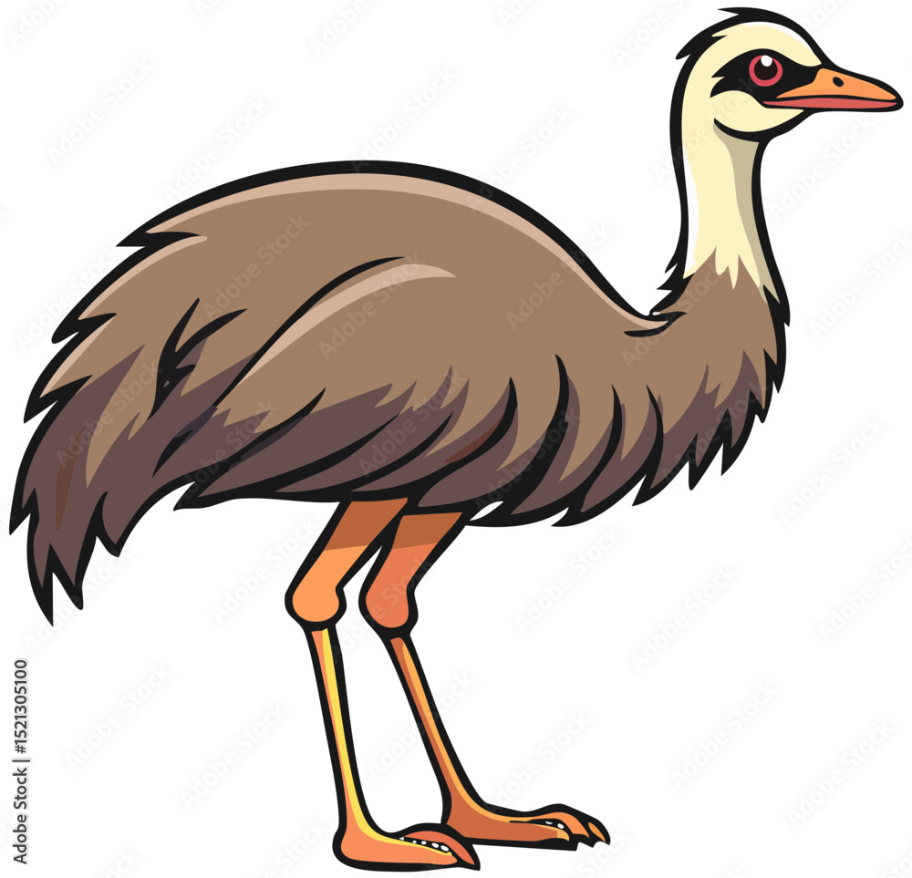 Obraz premium Ostrich-like Bird Drawing