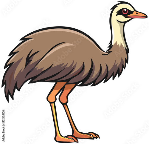 Ostrich-like Bird Drawing