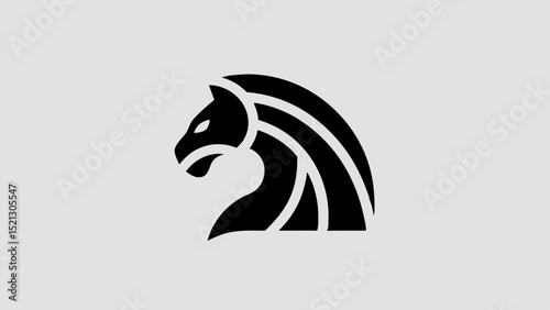 Logo Stealthy Jaguar Silhouette with Fluid Musculature and Piercing Gaze