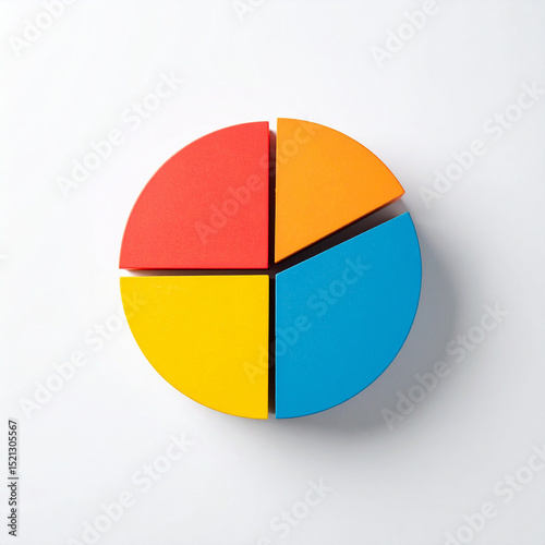 Free Download Top view pie chart with 4 segments, perfect for visual data representation and infographic use. - GFXLoad