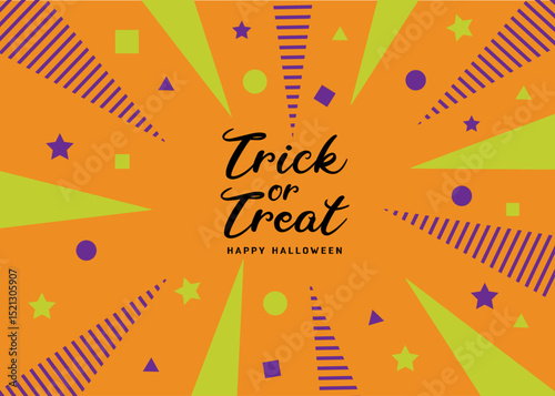 기하학을 활용하여 강조하는 할로윈 배너 