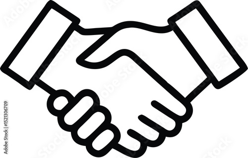 Handshake icon vector symbol of agreement business deal partnership negotiation cooperation 92