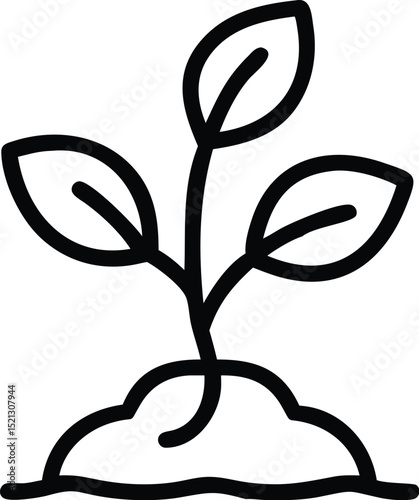 Planting seeds and growing plants vector icon for agriculture and gardening projects design needs