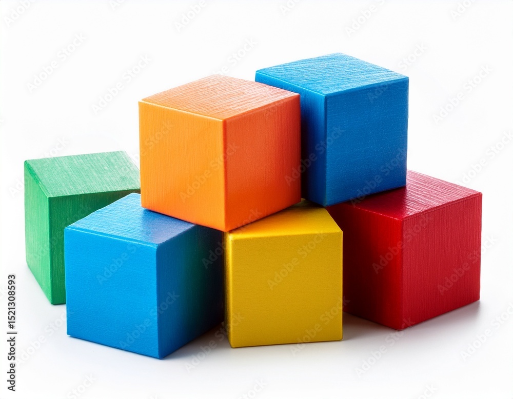 Fototapeta premium colorful cubes isolated on white