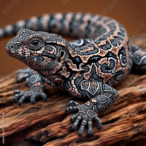 Puzzle Lizard patterns when threatened