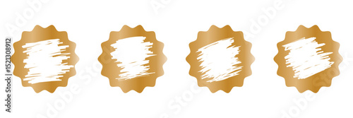 Set of golden scratch card surfaces with scraped textures isolated on white background. Collection of lotto winner, money prize, sale coupon, jackpot scratch cards Vector illustration.v