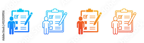 Self Assessment icon sheet multiple style collection