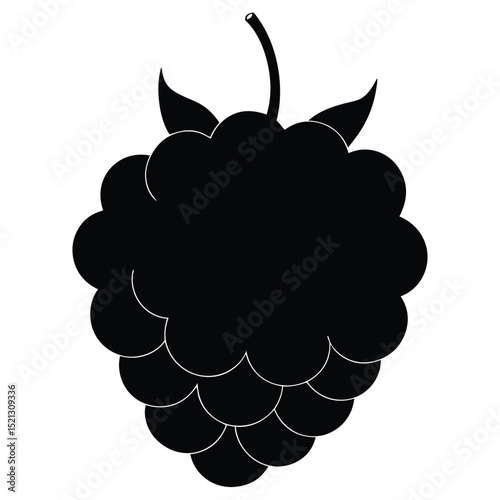 Silhouette Vector Illustration of a Raspberry  A High-Quality EPS Vector Graphic for Design Projects